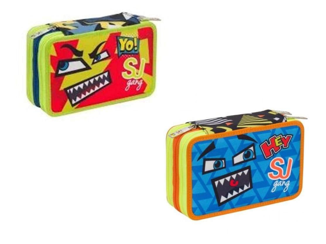 Astucci e Portapenne: Astuccio Scuola Seven SJ Gang 3 Zip Boy faccine