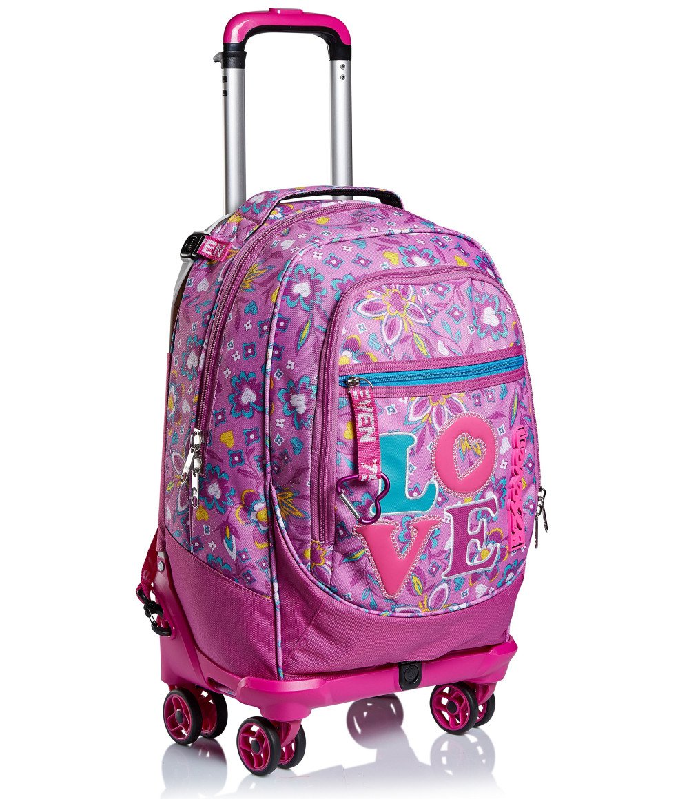 Trolley Scuola: Trolley scuola Seven Jack 4WD Love Songs Sganciabile